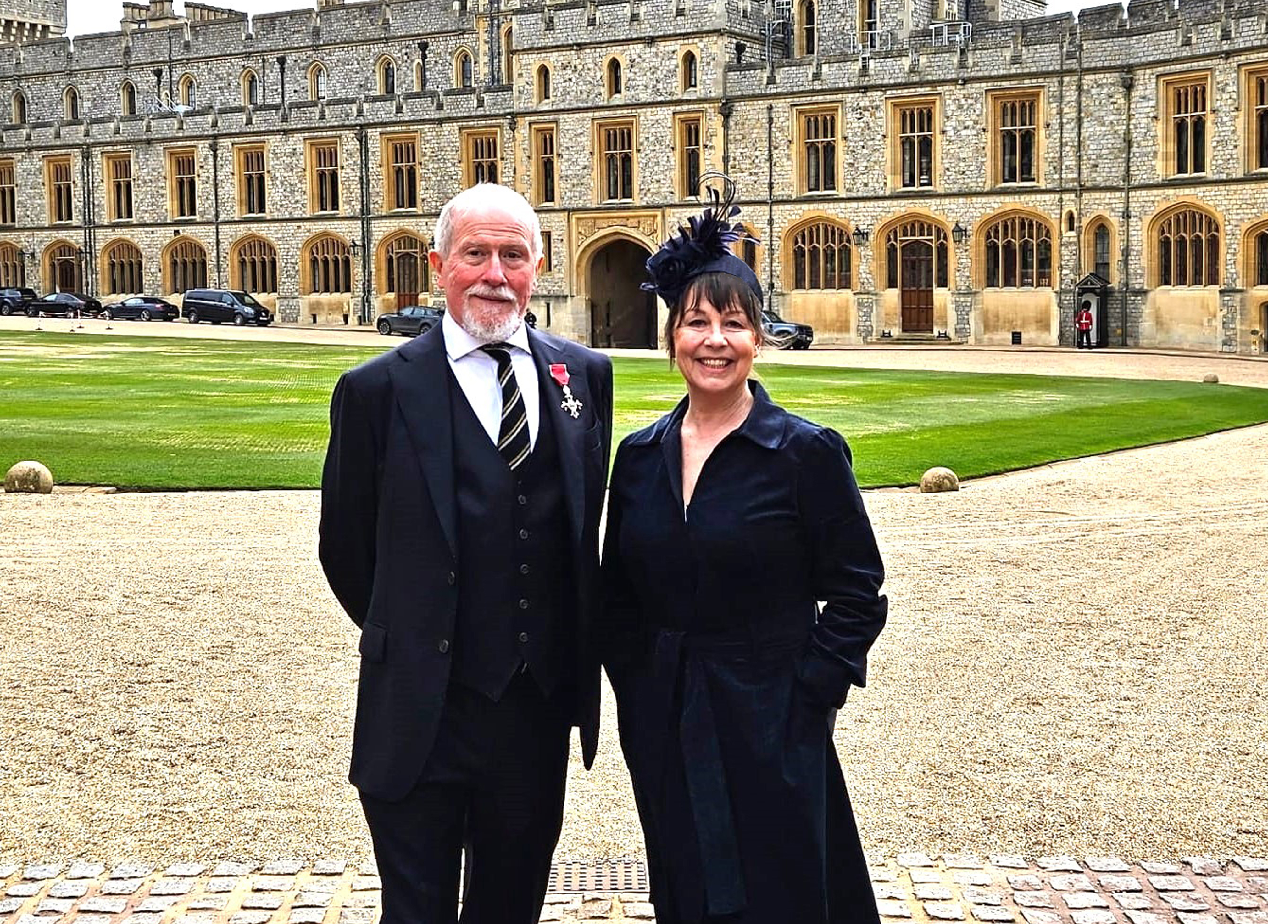 Peter Barrow MBE with Rebecca Chapman at Windsor Castle